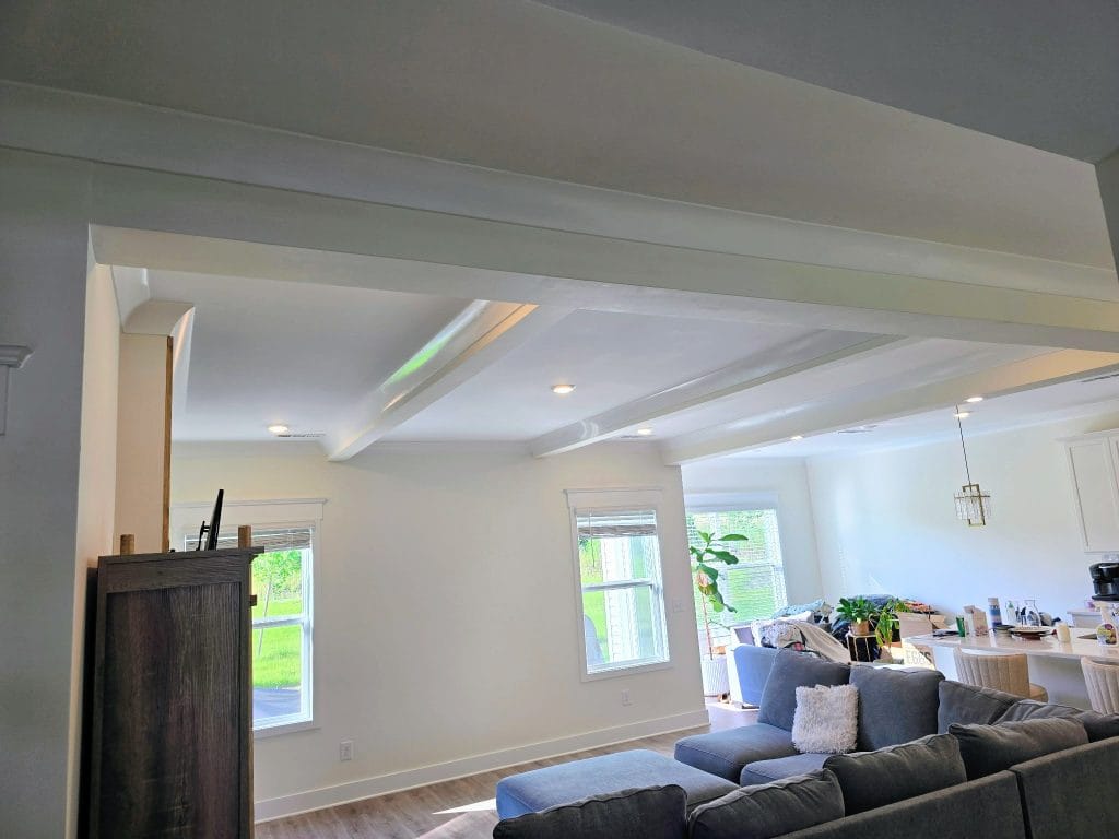 Coffered ceiling and cove moulding